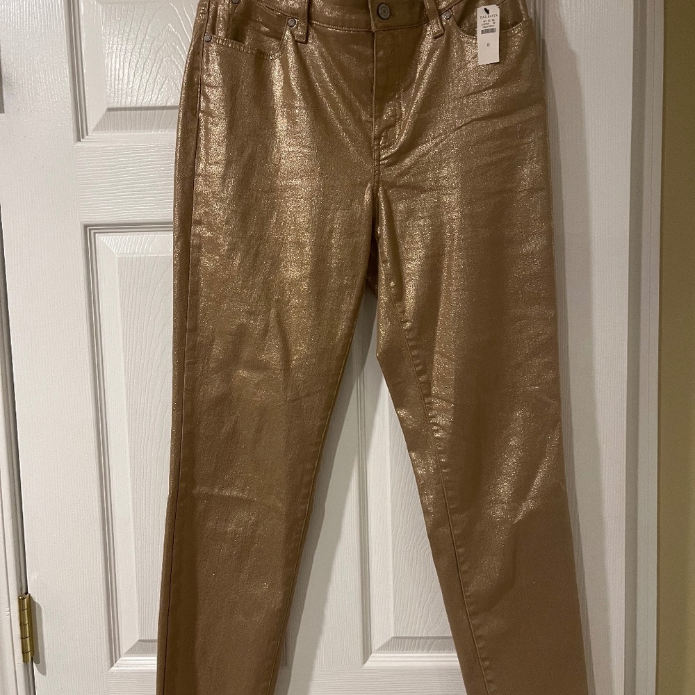 Talbots Beautiful Gold Slimming Jeans Size 8 NWT